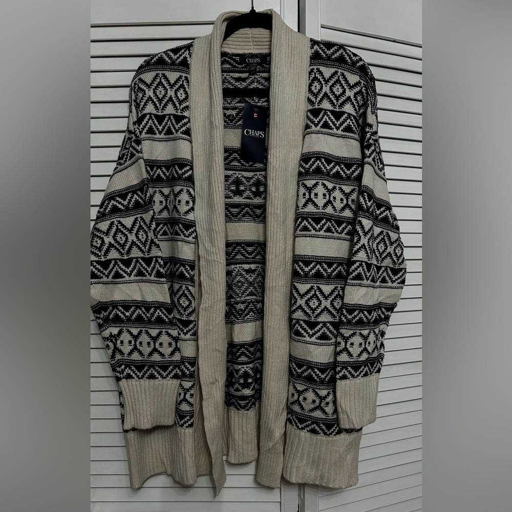 Chaps NWT Patterned Cardigan